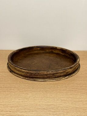Rustic Brown Decorative Round Tray - Home Accents